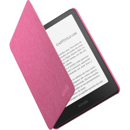 Capa de tecido para Kindle Paperwhite e Kindle Colorsoft, leve, dobrável e resistente a água – Cor Rosa Framboesa