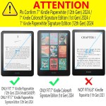 Capa para Kindle Paperwhite 17.8 cm 12ª Geração 2024 / Kindle Colorsoft Signature Edition, Couro PU Premium, Capa Leve À Prova D'Água com Função Auto Sleep Wake, Preta - Imagem 2