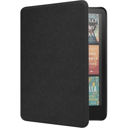 Capa para Kindle Paperwhite 17.8 cm 12ª Geração 2024 / Kindle Colorsoft Signature Edition, Couro PU Premium, Capa Leve À Prova D'Água com Função Auto Sleep Wake, Preta