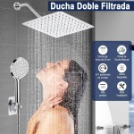Chuveiro Kit de Aço Inox, 20CM Chuveiro Portátil, Ducha Manual de Alta Pressão KIt - Imagem 2