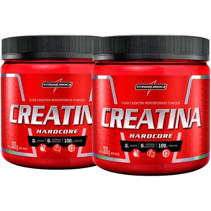Combo 2x Creatina Hardcore Micronizada 300g - Integralmedica Sabor:Sem Sabor