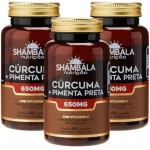 Combo 3x Cúrcuma com Pimenta Preta, 650mg, 60 Cápsulas com Vitamina C, Suplemento Alimentar - Shambala