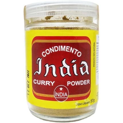 Condimento Curry Powder em Pó Vidro 57G Índia