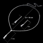 Conjunto Feminino Colar Brinco Prata De Strass E Zircônia Brilhante Luxo 15 Anos Noiva Aniversário Casamento Presente