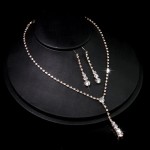 Conjunto Feminino Colar Brinco Prata De Strass E Zircônia Brilhante Luxo 15 Anos Noiva Aniversário Casamento Presente - Imagem 2