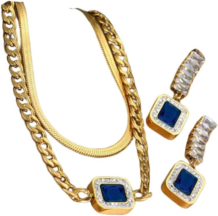 Conjunto-Feminino-Sapphire-–-Colar-e-Brincos-em-Aco-Cirurgico.jpg Conjunto Feminino "Sapphire" – Colar e Brincos em Aço Cirúrgico 316L com Zircônias – Antialérgico e Durável – Design Sofisticado para Mulheres Elegantes – Acompanha Bolsa de Veludo