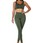 Conjunto Legging com Bolso e Top Pesponto Microfibra Fitness Feminino DeMillus Adulto