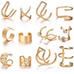 Conjunto de 12 brincos de orelha para mulheres, não perfurantes, cartilagem de hélice delicada, clipe de orelha, conjunto de brincos, joias e presentes