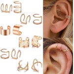 Conjunto de 12 brincos de orelha para mulheres, não perfurantes, cartilagem de hélice delicada, clipe de orelha, conjunto de brincos, joias e presentes - Imagem 2