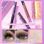 Conjunto de 3 peças de rímel com glitter para cílios, rímel prateado brilhante/ouro/roxo com glitter colorido para cílios, espessamento de diamante brilhante para maquiagem de olhos muito - Imagem 2
