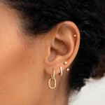 Conjunto de brincos de argola banhados a ouro 14K para mulheres, delicados, empilháveis, joias modernas, presentes para mulheres - Imagem 2