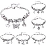 Conjuntos de pulseiras femininas prateadas com contas, de 3, 6 ou 12 peças, presentes elegantes.