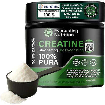Creatina Monohidratada Everlasting Nutrition 300g - Suplemento para Aumento de Força e Performance em Treinos
