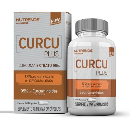 Curcu Plus, Cúrcuma Extrato 95% - Nutrends 60 Cápsulas