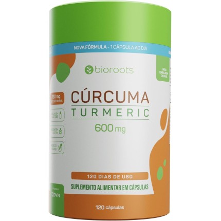 Cúrcuma 600 mg 120 Cápsulas - Bioroots - Antioxidante e Anti-inflamatório