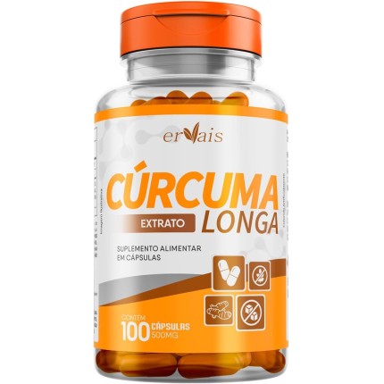Curcuma Extrato Curcumina 100% Pura - 100 cápsulas 500mg (95% Curcuminoides) Premium