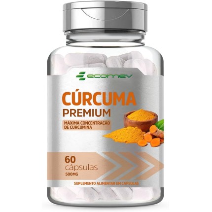 Curcuma Longa 100% Curcumina Pura 500Mg 60 Cápsulas Ecomev