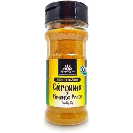 Cúrcuma com Pimenta Preta Orgânica Frasco 70g Kampo de Ervas