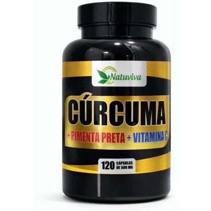 Cúrcuma com Pimenta ​Preta + Vitamina C 120 Cápsulas