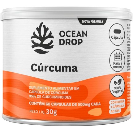 Cúrcuma padronizada Ocean Drop 95% - 60 cápsulas de 500mg