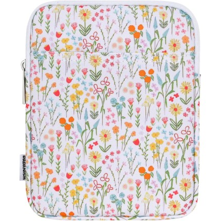 Dadanism Capa acolchoada de 15 a 7 polegadas para Kindle Colorsoft Signature Edition de 17.8 cm e novo Kindle Paperwhite, bolsa protetora para K-indle/K-indle Oasis/Kobo E-Reader, branco floral