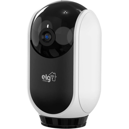 ELG, SHCR600, Câmera Robô 360° Full HD 1080P Inteligente, Conexão WI-FI 2.4GHz, Compatível com Alexa, Áudio Bidirecional, Zoom Digital 6x, Branco