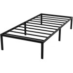 Estrutura De Cama De Metal, Não Precisa de Box Spring,Com Espaço De Armazenamen Cor Preto (TWIN)