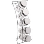 Euro Home - Porta Condimentos de Vidro Redondo Transparente com Suporte 5 peças - VDR0412 - Imagem 2