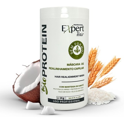 Expert Hair Bio Protein B-tox Hair Treatment - Alisamento sem formaldeído, queratina antifrizz com queratina orgânica para cabelos lisos, 1 kg