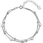 FLORA Pulseira feminina de duas camadas com estrelas pulseira da moda