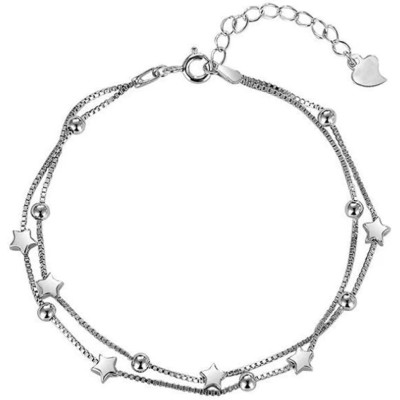 FLORA Pulseira feminina de duas camadas com estrelas pulseira da moda