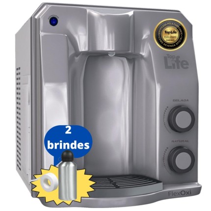 Filtro Purificador Água com Super Ozônio Gelada Compressor Bactericida Flex Oxi - Top life (127, Prata)
