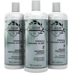 G.HAIR Kit de tratamento de queratina suavizante com fórmula original (3 passos) 1 litro