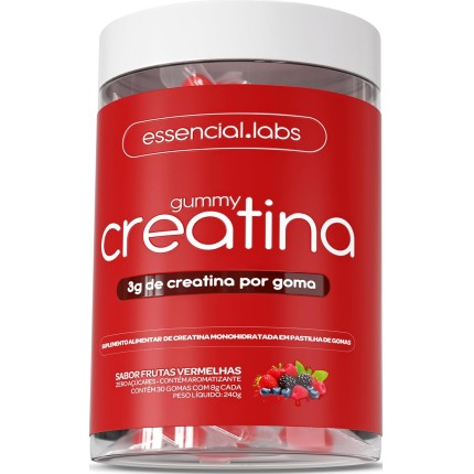 GUMMY de CREATINA PURA com 3g de Creatina por Gummy - 30 Doses - Sabor Frutas Vermelhas