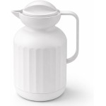 Garrafa Térmica 1L Branca Moderna com Ampola de Vidro – Bico Servidor, Ideal para Café e Chá, 13x27 cm