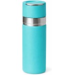 Garrafa Térmica 500 ml em Inox, Tampa Rosqueável com Vedação, Compacta para Academia Trabalho Viagem, Bebidas Quentes e Frias. (Azul Piscina)