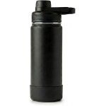 Garrafa Térmica 800 ml Base Emborrachada Antiderrapante, Parede Dupla Inox 304, Mantém Gelada por 24h - (Preto)