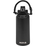 Garrafa Térmica De Água Isolada 1000ml Quente & Frio De Aço Inox Com Alça (Preto) - Imagem 2