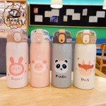 Garrafa Térmica Garrafinha Térmica Infantil Inox Canudo Trava 350 ml - Desenho Panda - TYDA - Imagem 2