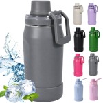 Garrafa Térmica Infantil 350ml, Aço Inox 304 Parede Dupla de Isolamento 24horas Gelado, Tampa Rosca De Segurança, Anti Vazamento, BPA Free (CInza)
