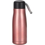 Garrafa Térmica Inox 350ml com Alça de Corda | Tampa Antivazamento e Isolamento Térmico para Bebidas Quentes e Frias (Rose.)