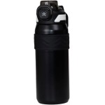Garrafa Térmica Inox 600ml Com Canudo Isolamento a Vácuo para Academia Escritório e Viagens (Preto)