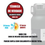 Garrafa Termica Inox A Vacuo 1 Litro Isolada Parede Dupla Antivazamento Emborrachada Qualidade Premium - Imagem 2