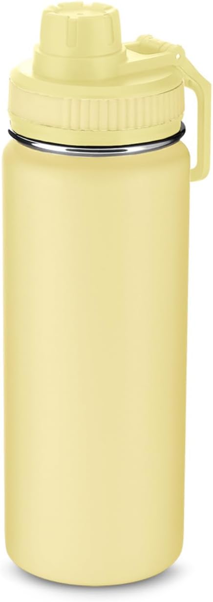 Garrafa-Termica-de-570ML-em-Aco-Inoxidavel-com-Parede-Dupla.jpg Garrafa Térmica de 570ML em Aço Inoxidável com Parede Dupla, Tampa Rosqueável e Anel de Silicone Para Vedação, Design Com Frisos na Tampa e Pintura Pó UTIMAIS+ (Amarelo)