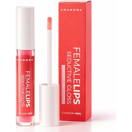 Gloss Labial Anamora Femalelips – Volume Progressivo dos Lábios, Hidratação Profunda, Efeito Natural e Duradouro (4ml)