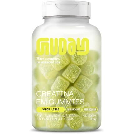 Guday Creatina Monoidratada em Gummies 60 Gomas Sabor Limão