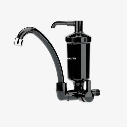Hidrofiltros - Torneira de Cozinha Parede Pop com Filtro Purificador de Água Preta Hidrofiltros