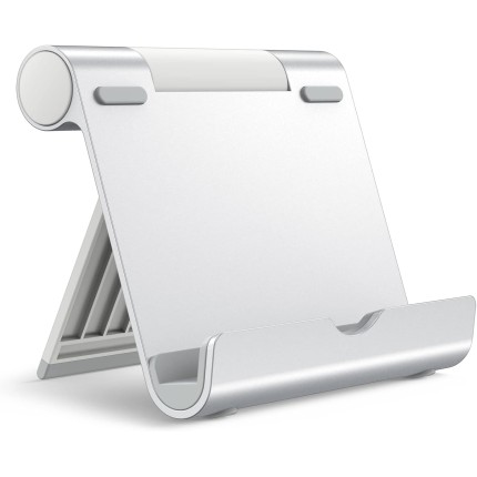 JETech Suporte Tablet, Suporte Portátil Ajustável para Mesa, Base Dobrável para iPad/iPad Pro/Air/Mini, Galaxy Tab A8/A7 Lite/A7/S8/S7, Kindle, Tab/Phones(4-11 Polegadas), Prata
