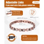 Jecanori Pulseiras de cobre puro para mulheres, pulseiras magnéticas de cobre eficazes para mulheres, joias de cobre curativas presentes com ferramenta de dimensionamento - Imagem 2