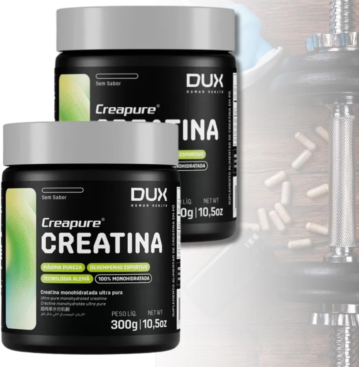 KIT-2-Creatina-Monohidratada-DUX-100-creapure-300g-Suplementacao.jpg KIT 2 Creatina Monohidratada DUX 100% creapure 300g | Suplementação hipertrofia ganho de força energia resistência